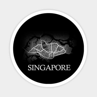 Singapore Map - Cartography Artwork Magnet